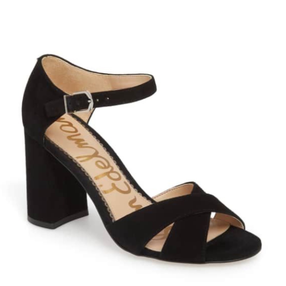 Sam Edelman Orlane Black Ankle Strap Sandals (6M)